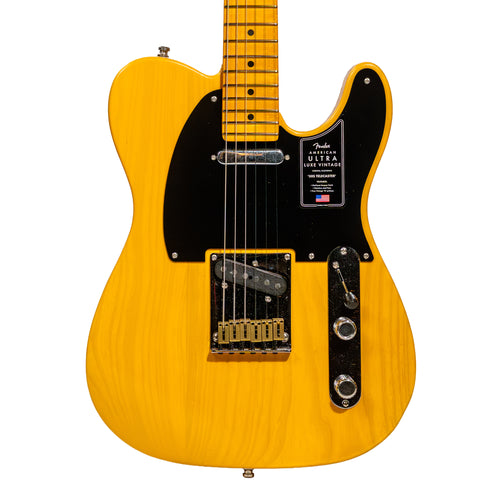 Fender American Ultra Luxe Vintage '50s Telecaster Electric Guitar, Butterscotch Blonde