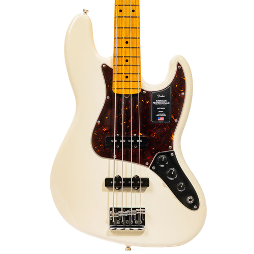 Fender American Professional II Jazz Bass Guitar, Maple Fingerboard, Olympic White