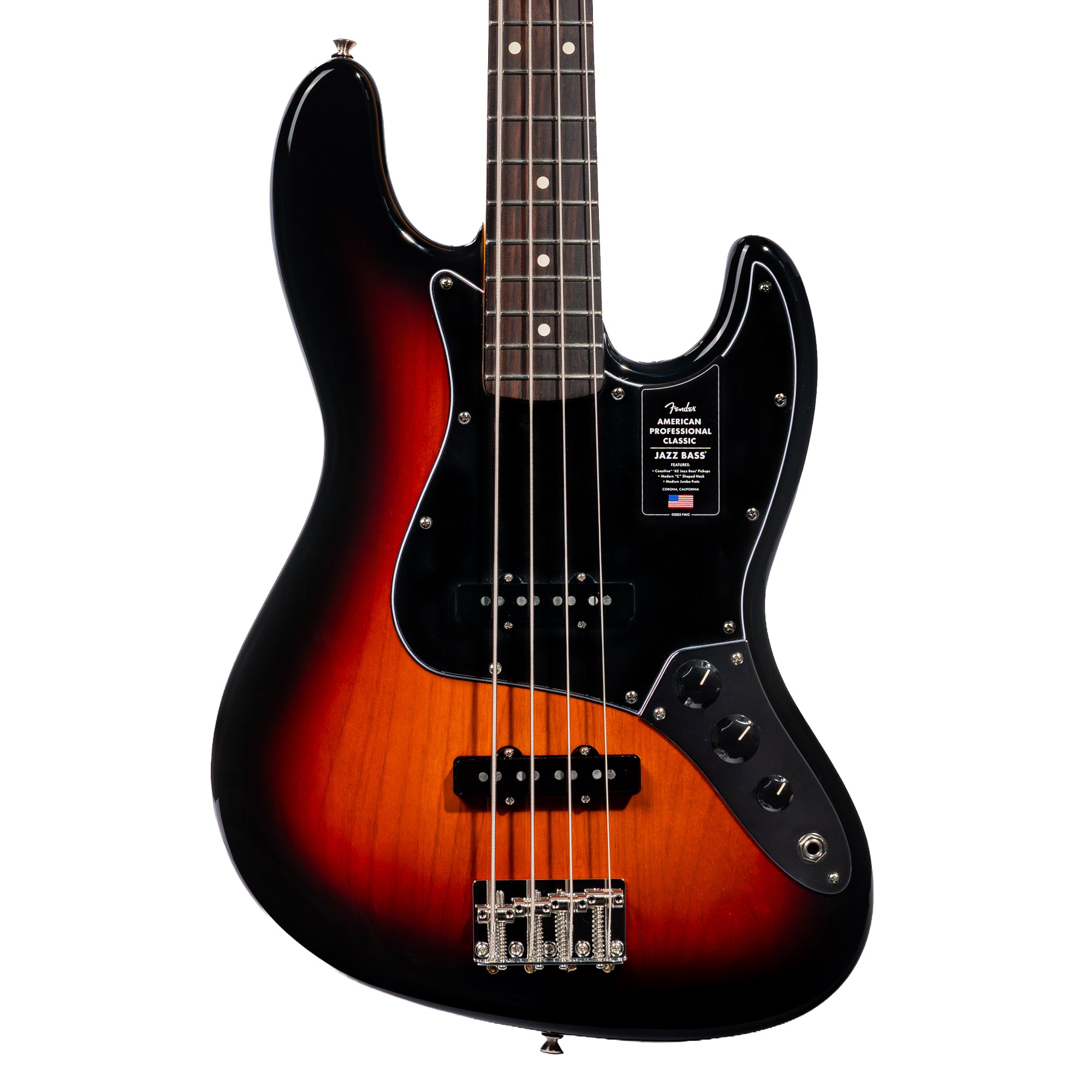 Fender American Professional Classic Jazz Bass Guitar 3-Color Sunburst