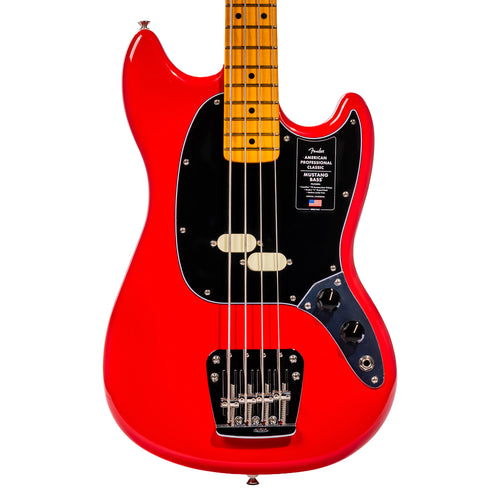 Fender American Professional Classic Mustang Bass Guitar, Faded Dakota Red