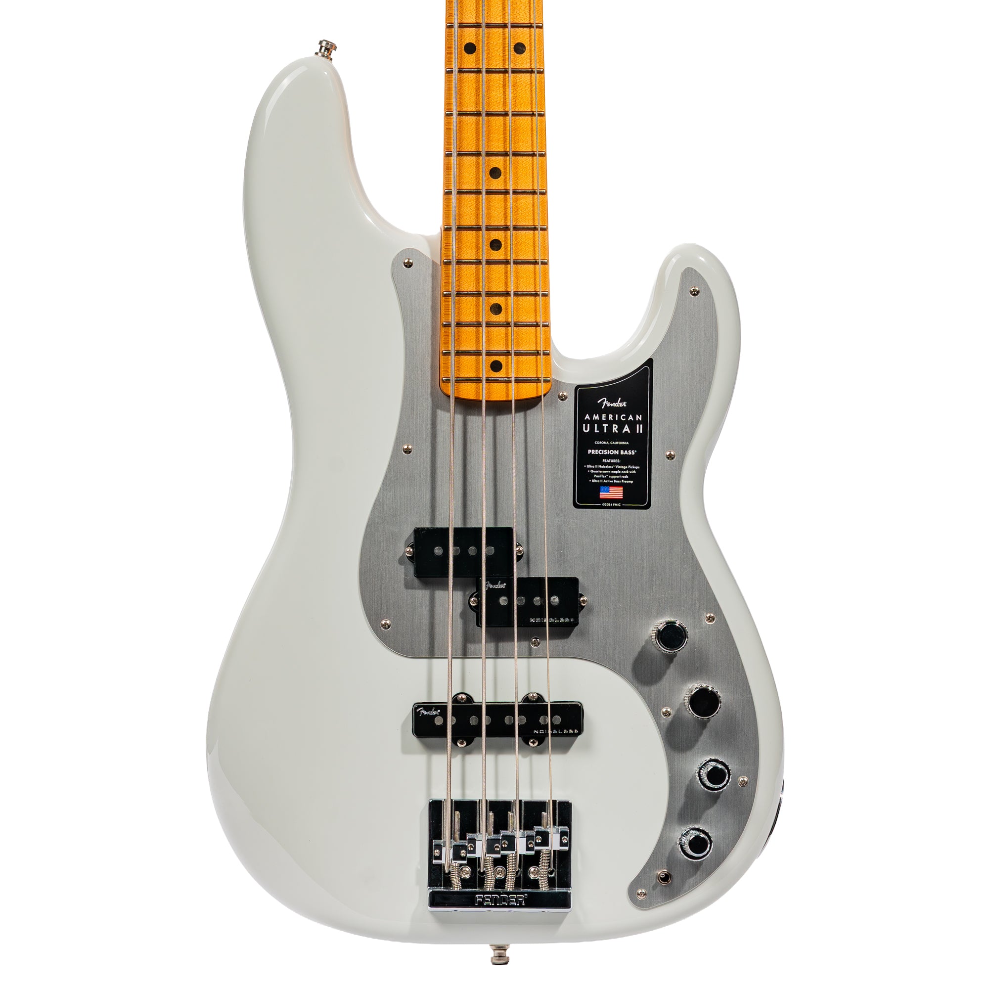 Fender American Ultra II Precision Bass Guitar, Maple Fingerboard, Ava