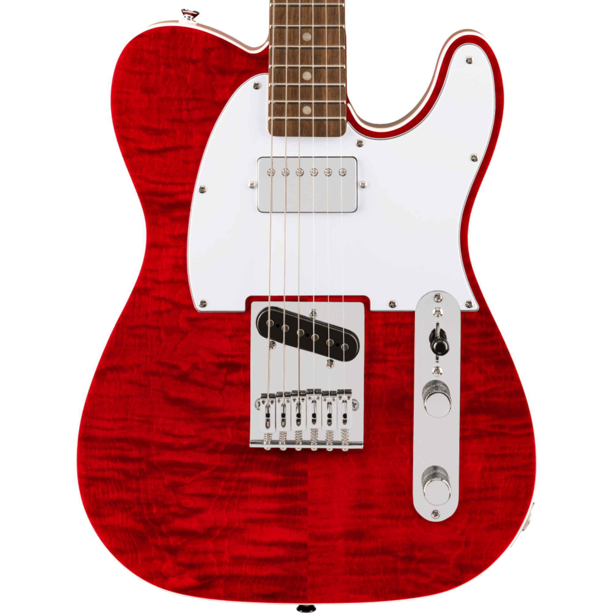 Squier Affinity Series Telecaster SH, Flame Maple Top, Crimson Red Tra
