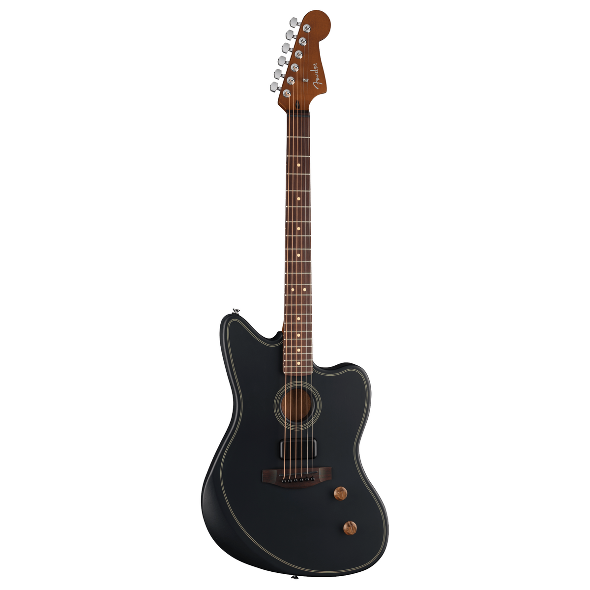Fender Acoustasonic Standard Jazzmaster Acoustic-Electric Guitar, Black