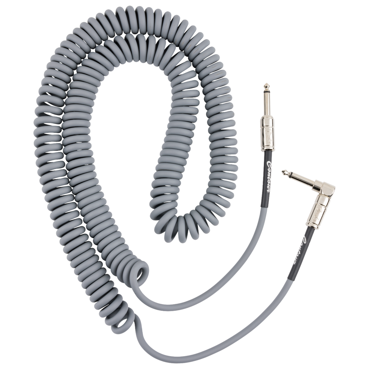 Fender Contour Series 30' Coiled Instrument Cable, Inca Silver