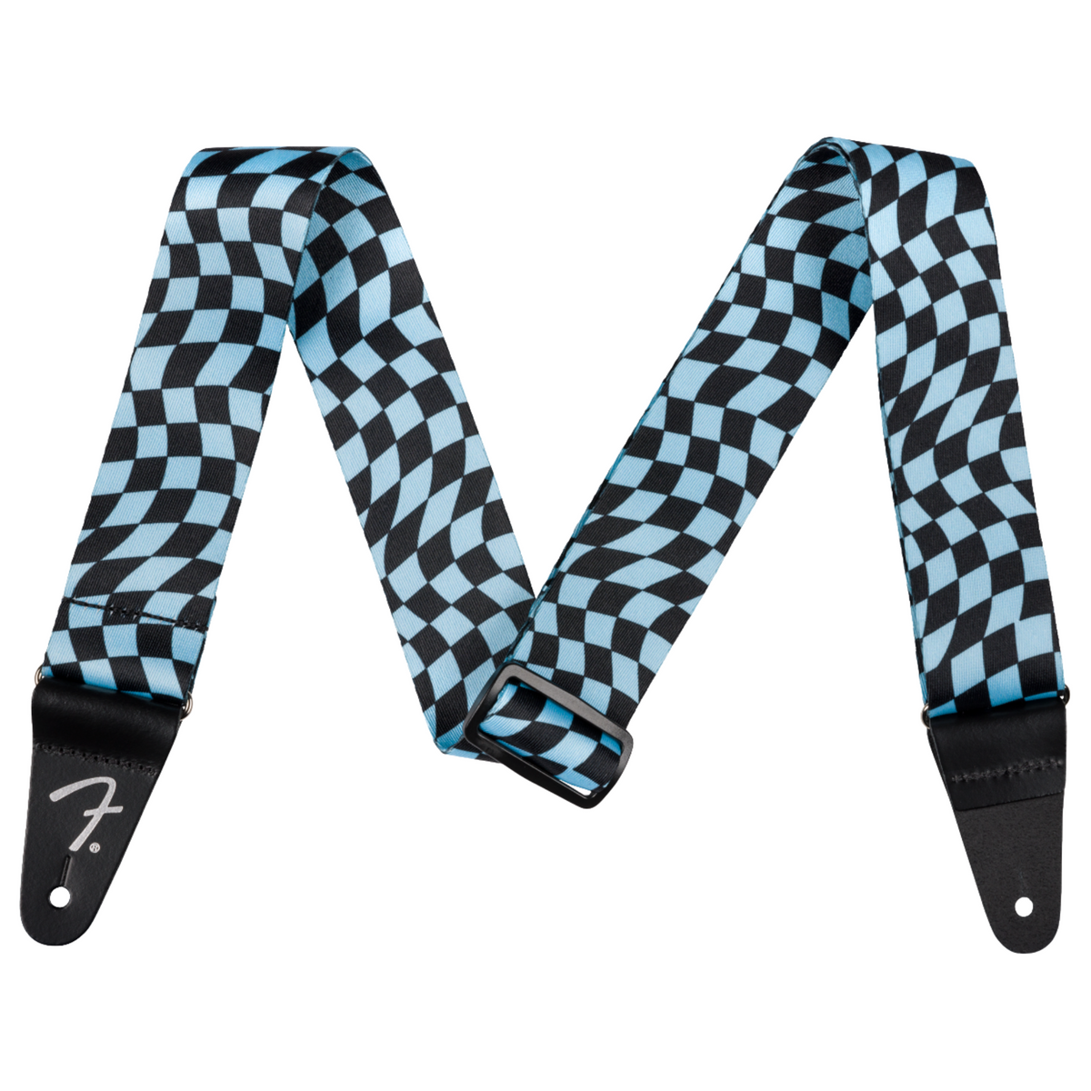 Fender Wavy Checkerboard Polyester Strap, Blue