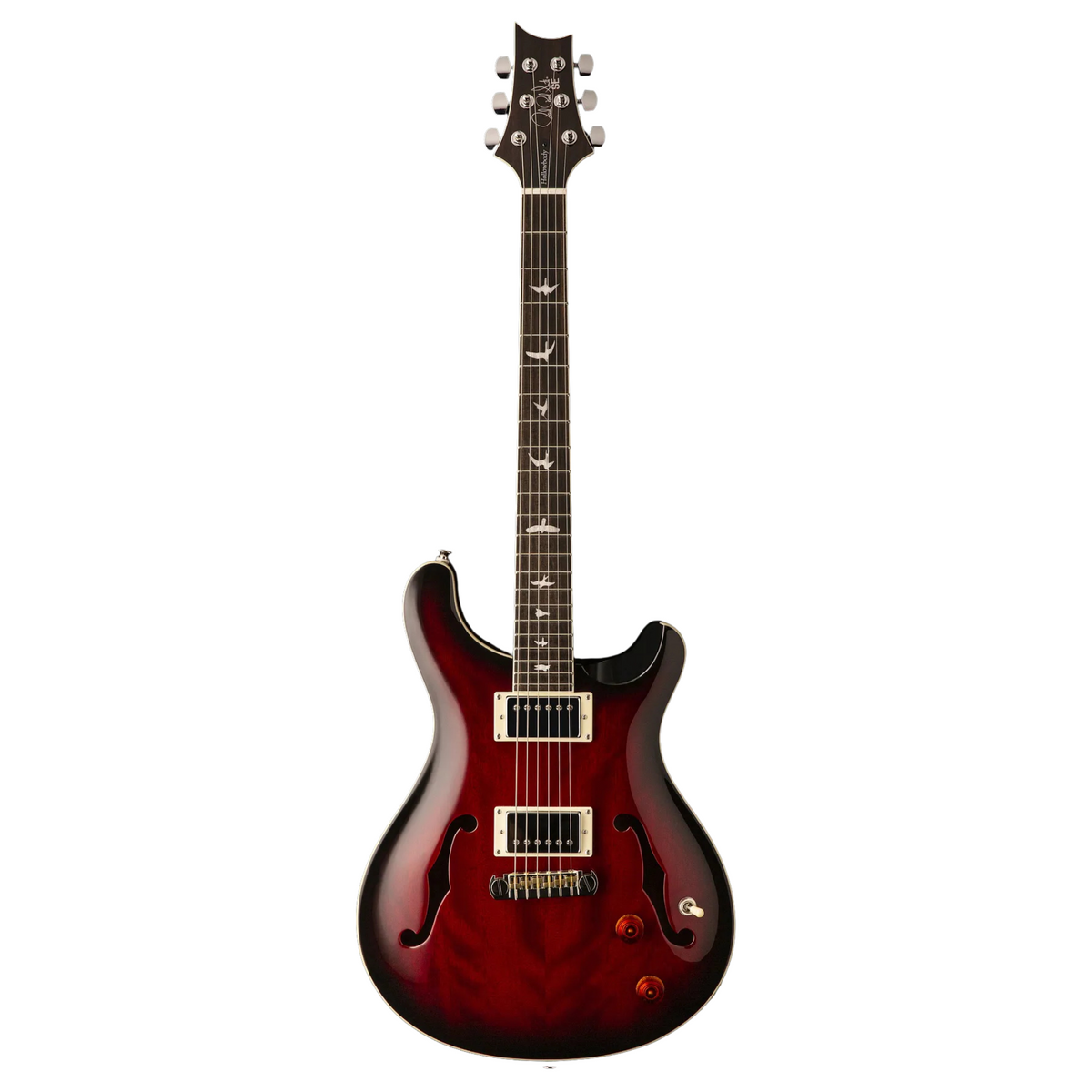 PRS SE Hollowbody Standard Electric Guitar, Fire Red Burst w/ Hardshell Case