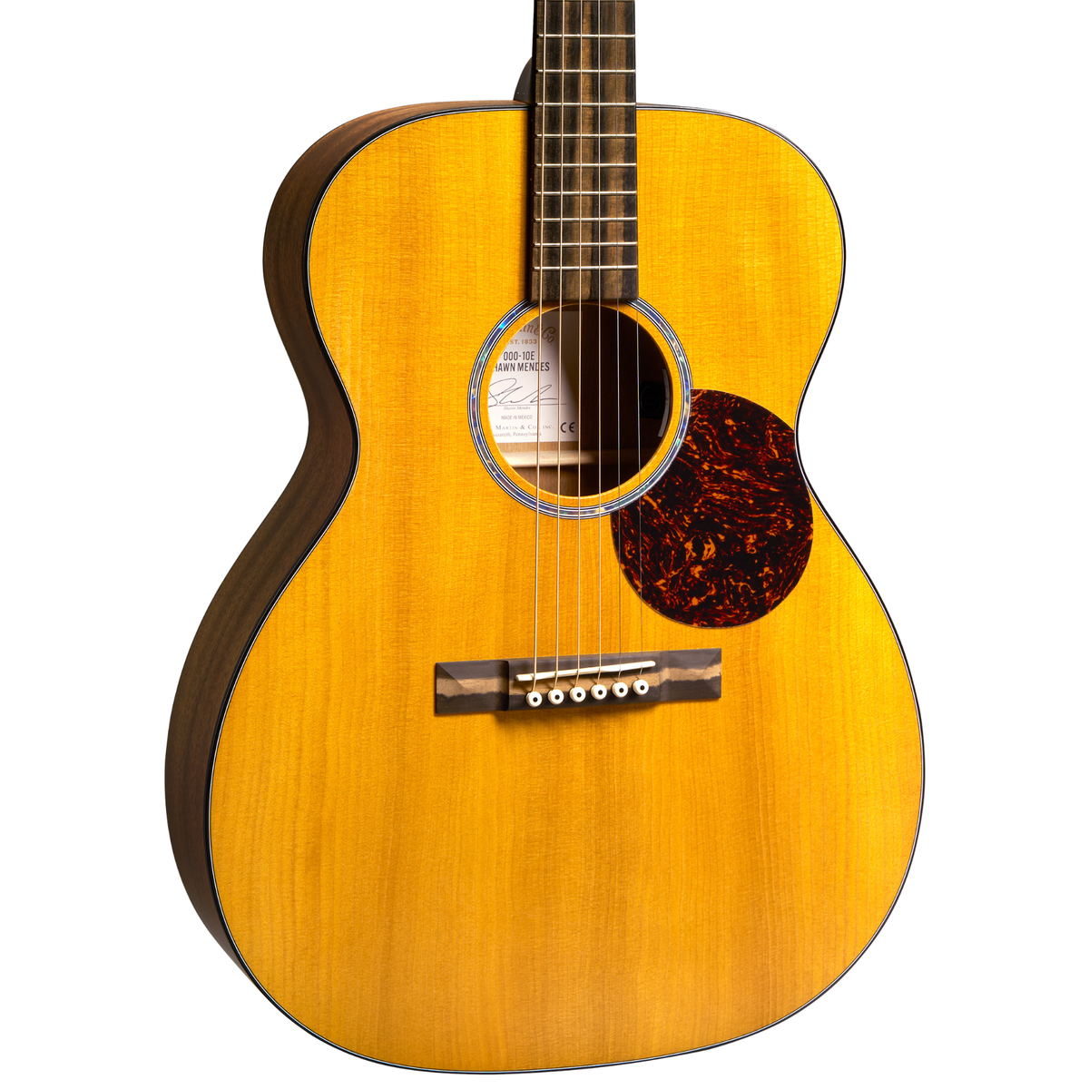 Martin 000-10E Shawn Mendes Acoustic-Electric Guitar, Spruce/Sapele, Satin Natural