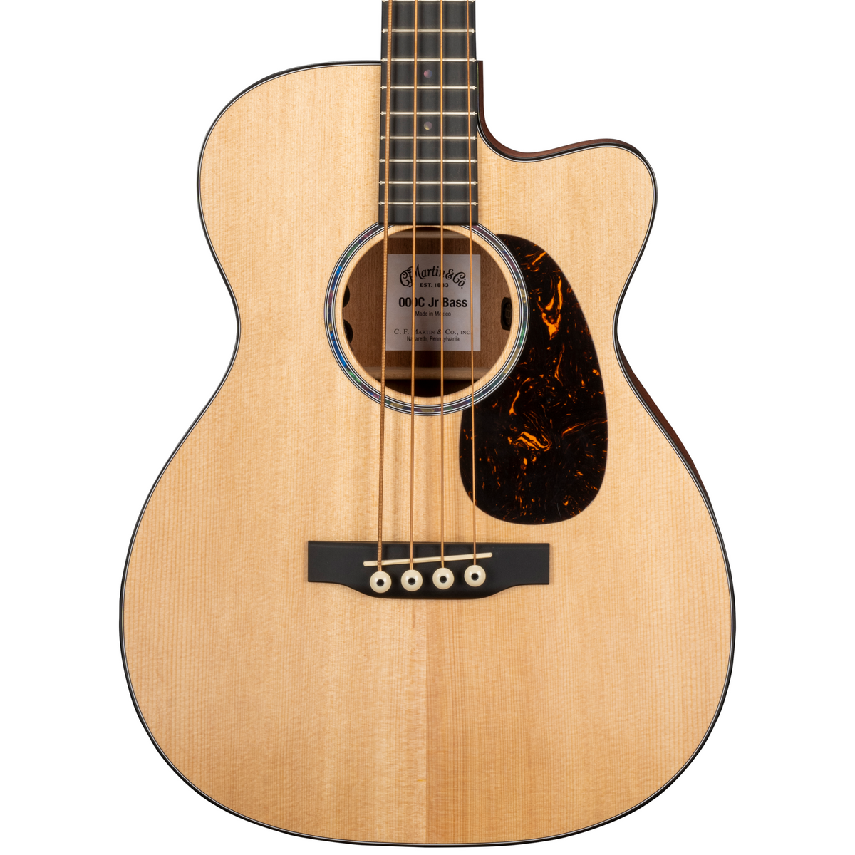 Martin 000 Junior E Bass Cutaway Acoustic-Electric Bass Guitar, Spruce/Sapele, Natural