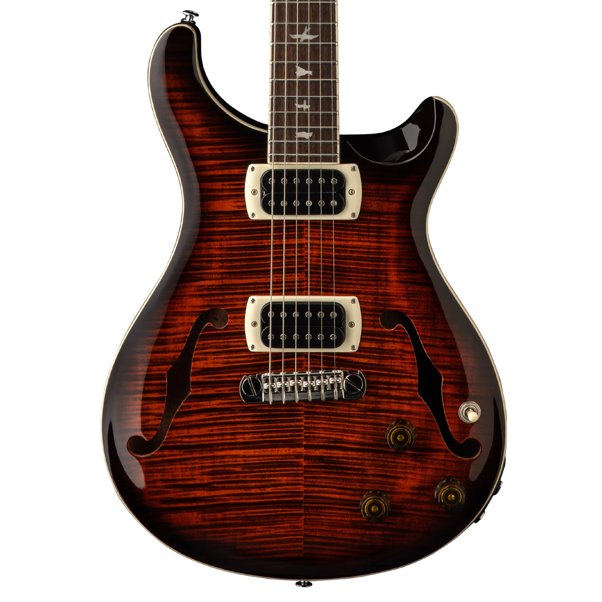 PRS SE Hollowbody I Piezo Electric Guitar, Orange Tiger Smokeburst