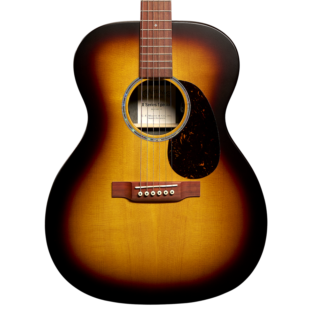 Martin 000-X2E Brazilian Burst Special Acoustic-Electric Guitar, Vintage Burst