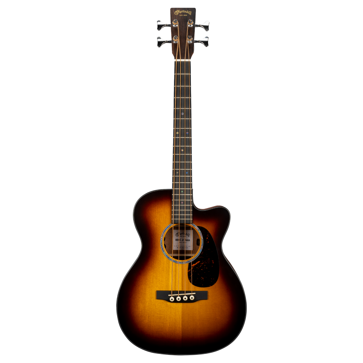 Martin 000 Junior E Bass Cutaway Acoustic-Electric Bass Guitar, Spruce/Sapele, Burst