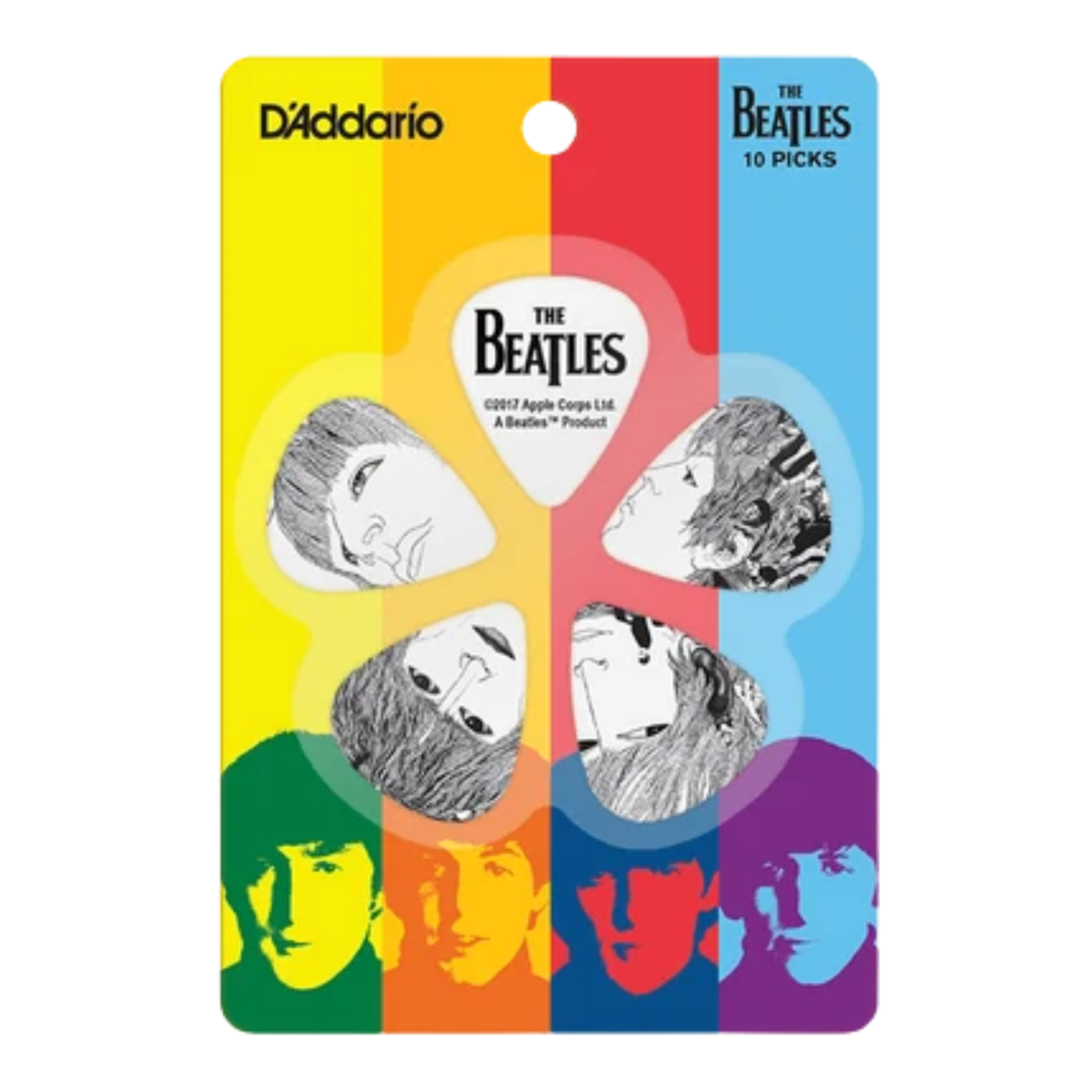 D'Addario The Beatles Guitar Picks, Medium Gauge, 10 Pack, Revolver