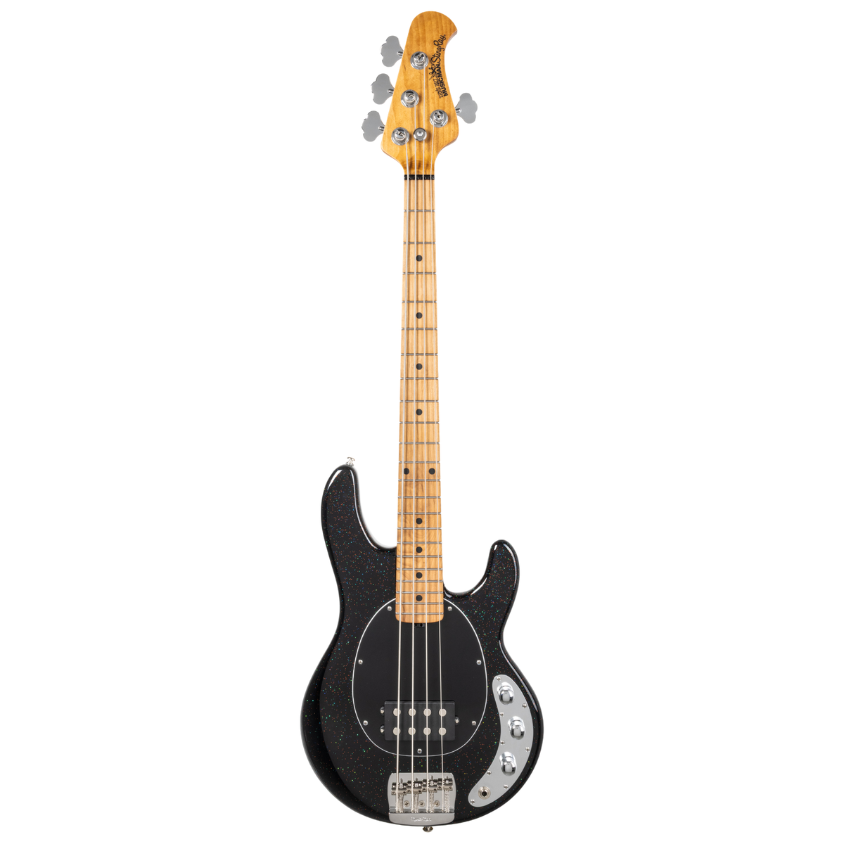 Music Man Short Scale StingRay Bass Guitar, Roasted Maple Fingerboard, Midnight Confetti