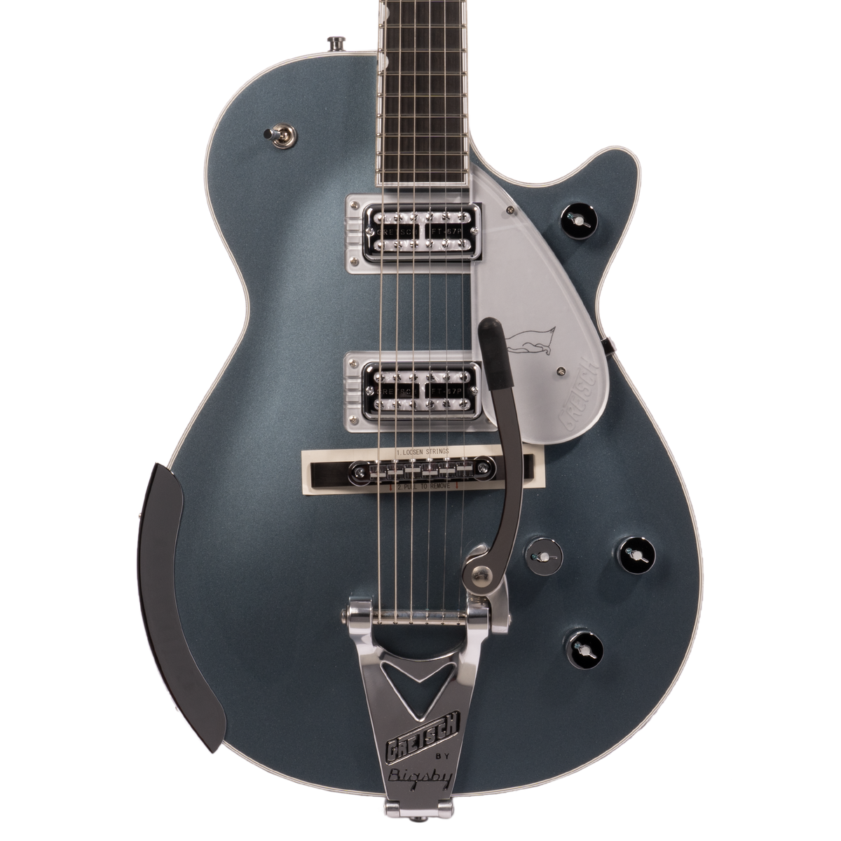 Gretsch G6134T-140 Limited Edition 140th Double Platinum Penguin Electric Guitar, Two-Tone Platinum/Pure Platinum