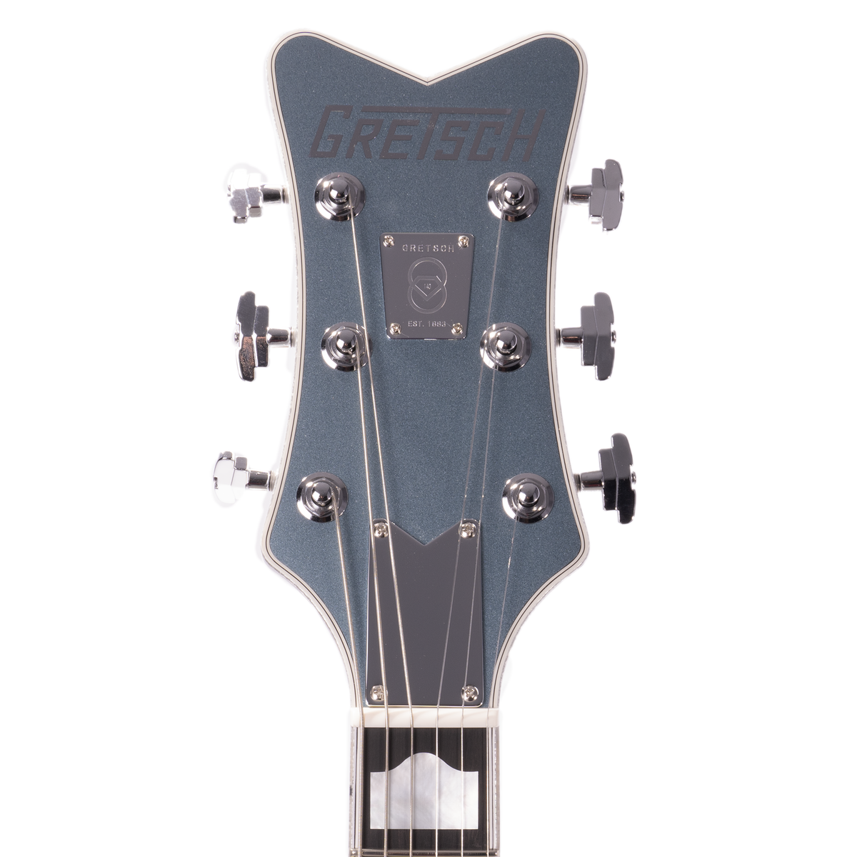 Gretsch G6136T Limited Edition 140th Double Platinum Falcon Electric Guitar, Ebony, Two-Tone Platinum/Pure Platinum