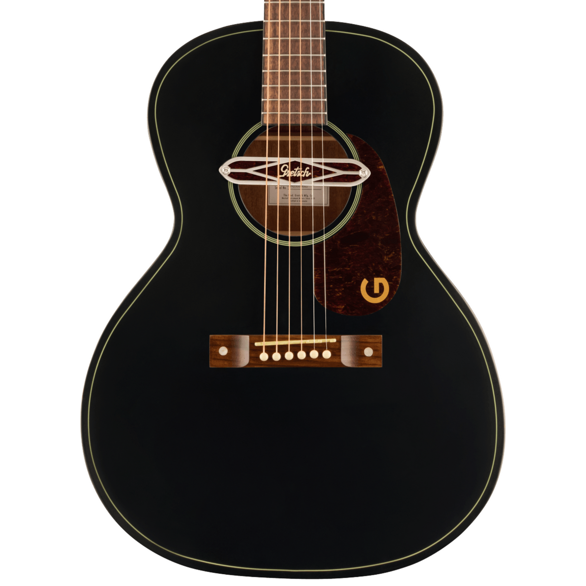 Gretsch Deltoluxe Concert Acoustic Guitar, Walnut Fingerboard, Black Top