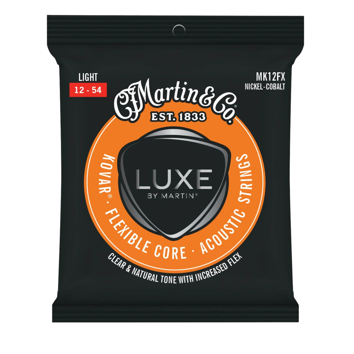 Luxe Flexcore by Martin Kovar Acoustic Guitar Strings, Light Gauge, 12-54