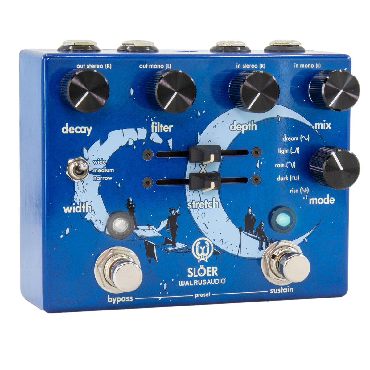 Walrus Audio Sloer Stereo Ambient Reverb Effect Pedal, Blue