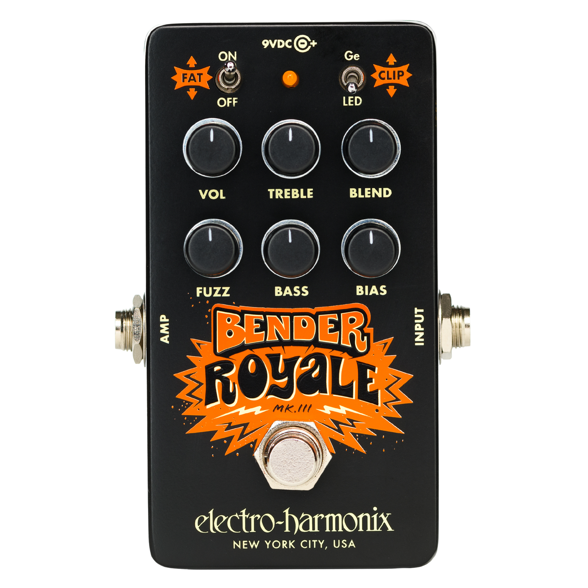 Electro-Harmonix Bender Royale Fuzz Effect Pedal, Black