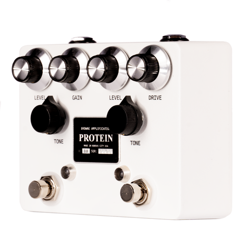 Browne Amplification The Protein Dual Overdrive V3 Effect Pedal, White