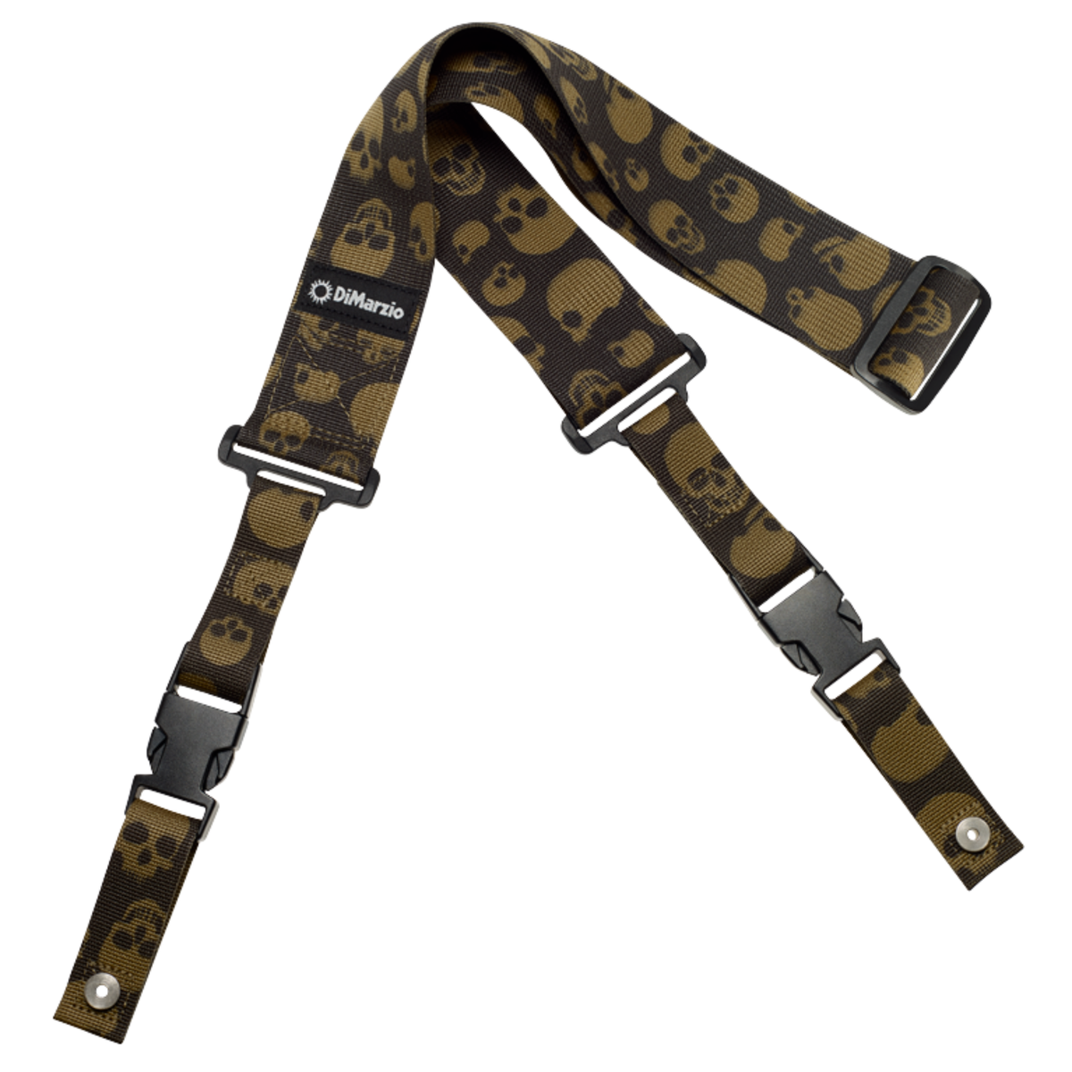 DiMarzio 2" Codura ClipLock Guitar Strap, Camo Skulls