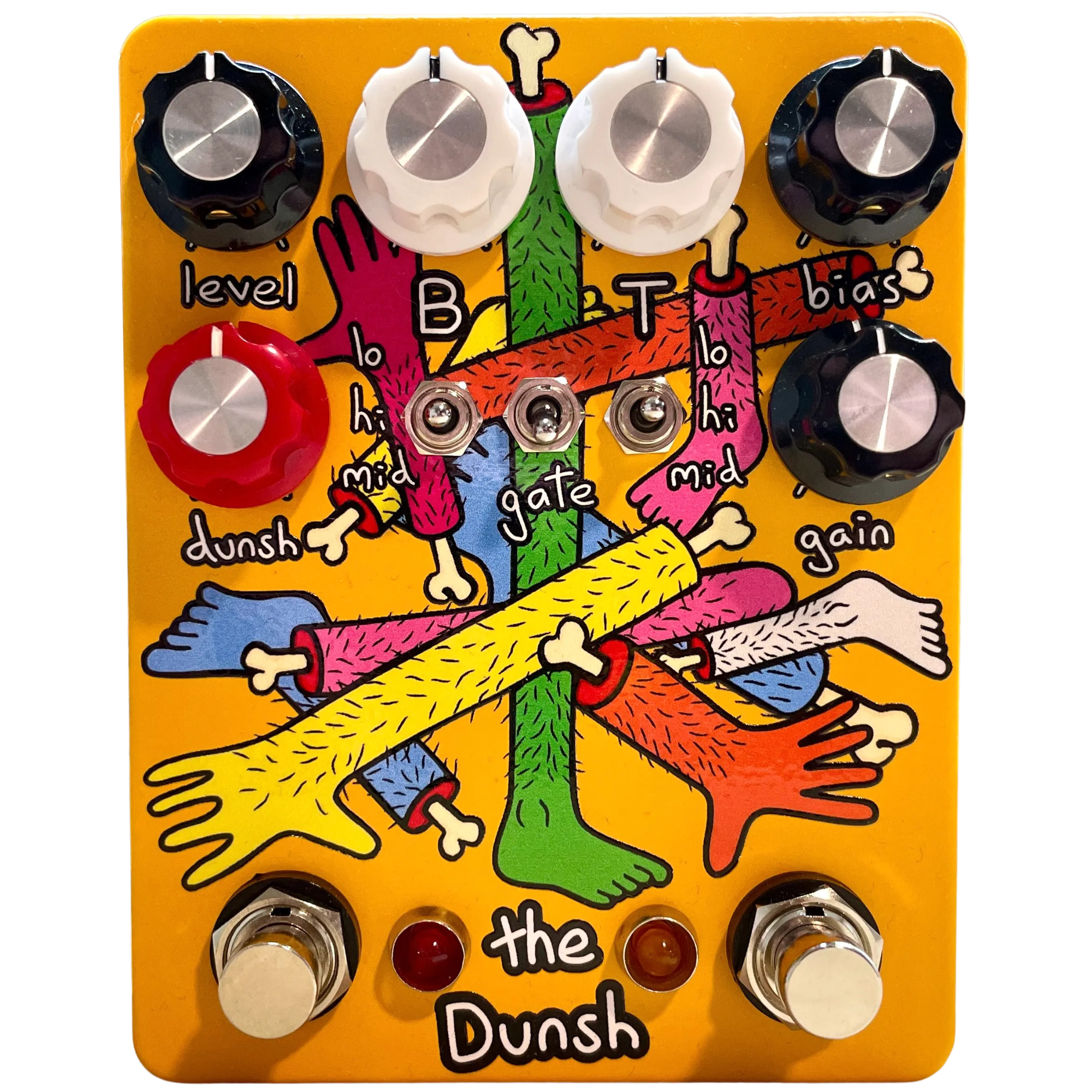 Champion Leccy The Dunsh Gain Stage Distortion Effect Pedal, Yellow