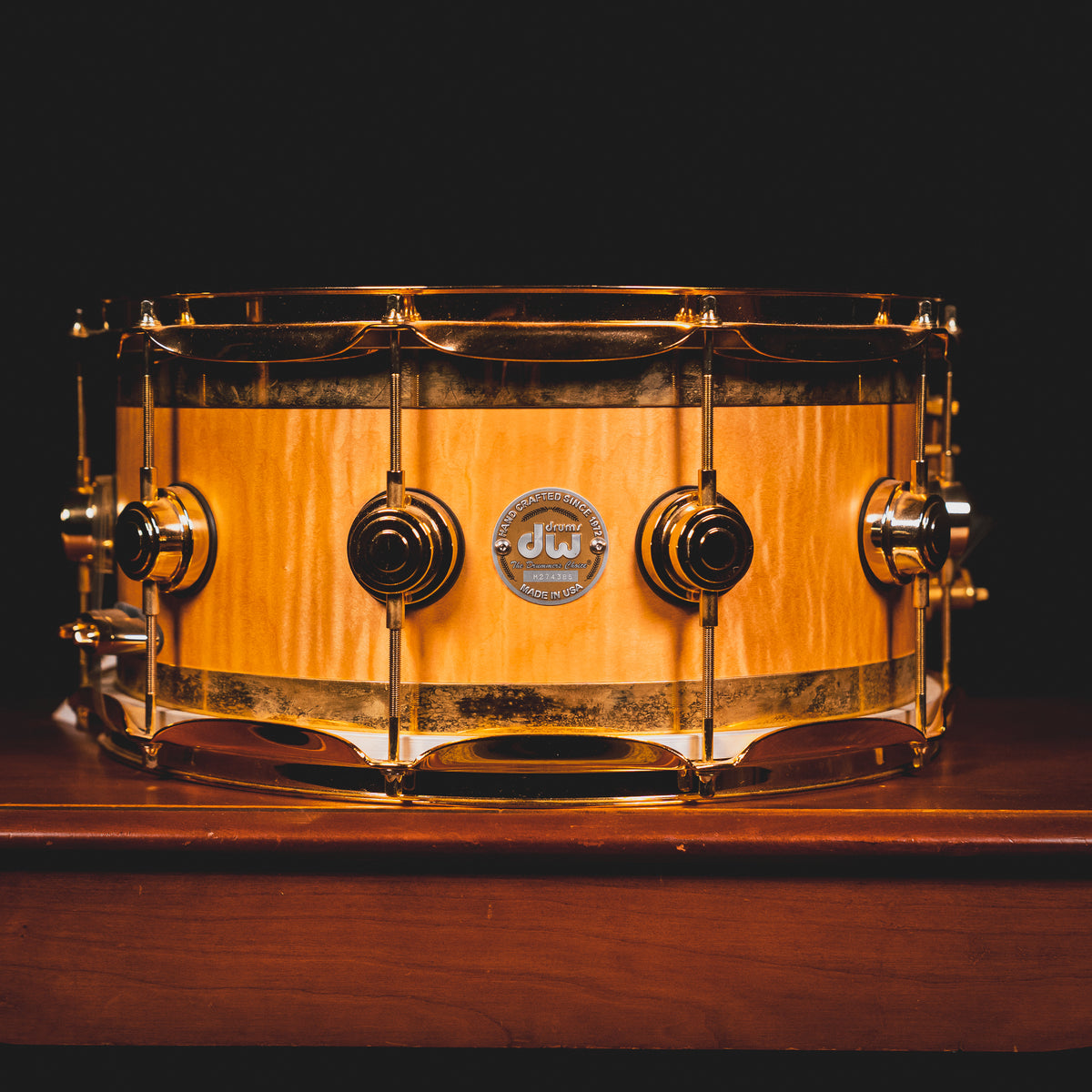 2007 DW Drums Edge Series 7”x14” Snare Drum, Brass/Maple - Used