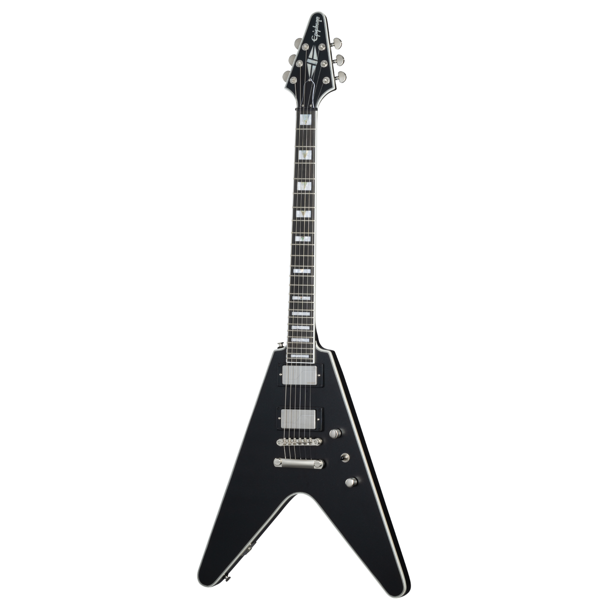 2024 Epiphone Flying V Prophecy Electric Guitar, Aged Jet Black Metallic w/Premium Gig Bag