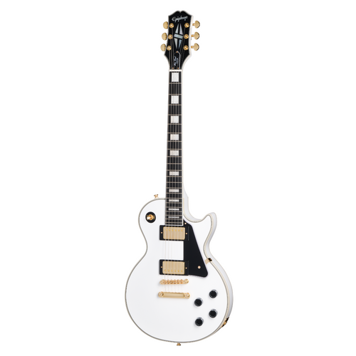 Epiphone Les Paul Custom Electric Guitar, Alpine White w/Premium Gig Bag