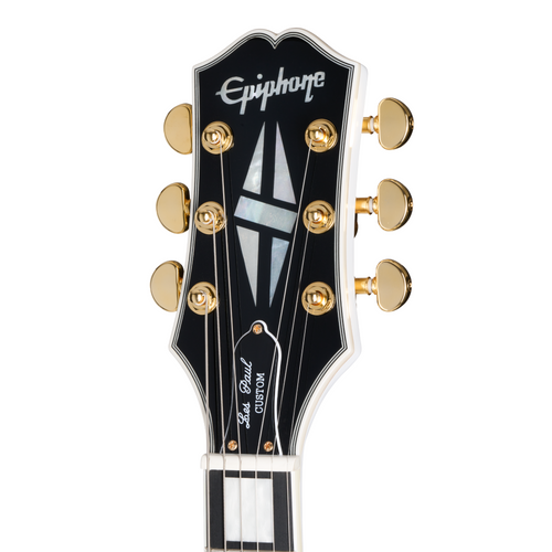 Epiphone Les Paul Custom Electric Guitar, Alpine White w/Premium Gig Bag