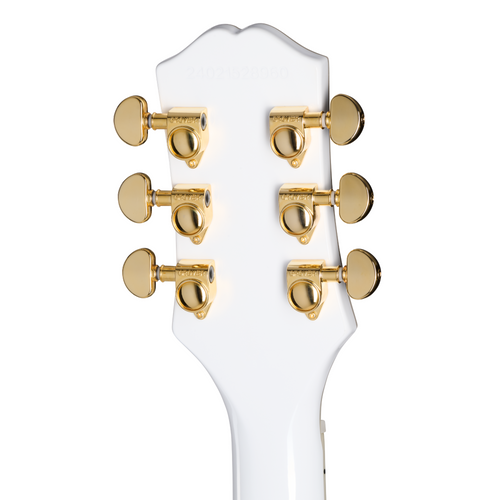 Epiphone Les Paul Custom Electric Guitar, Alpine White w/Premium Gig Bag