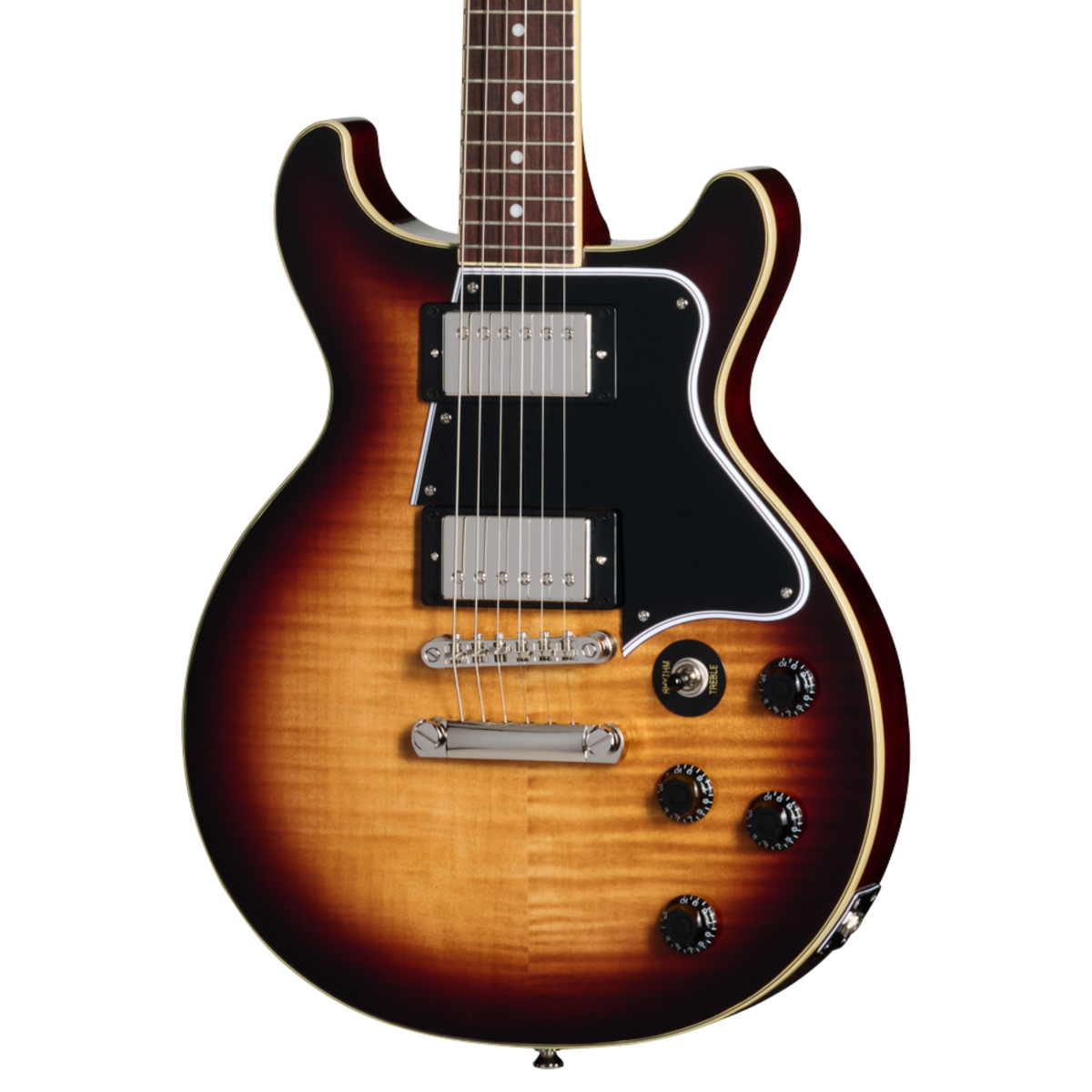 Epiphone Les Paul Special Double Cut Electric Guitar, Figured Bourbon Burst