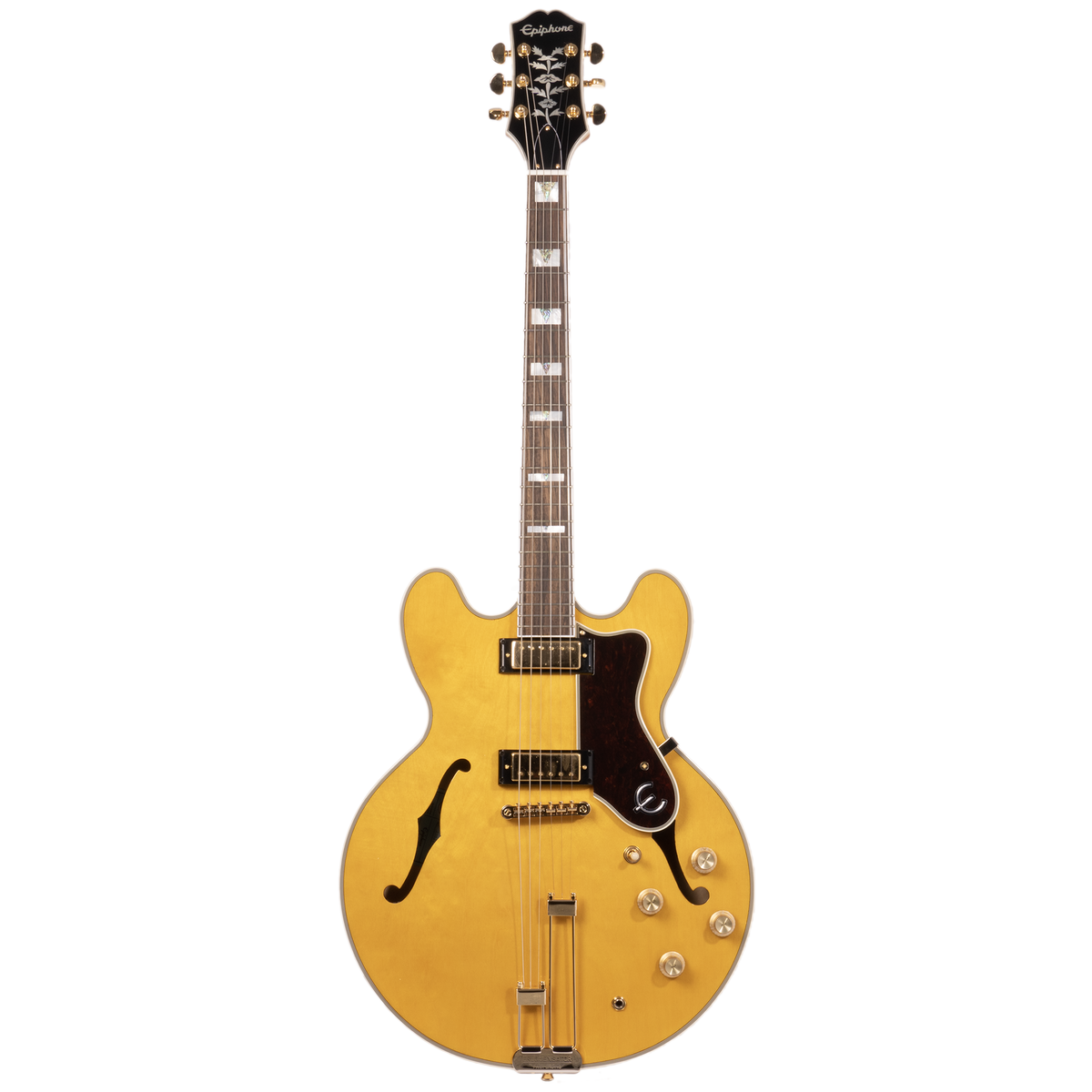 Epiphone Sheraton Electric Guitar with Frequensator and Premium Gig Bag, Natural