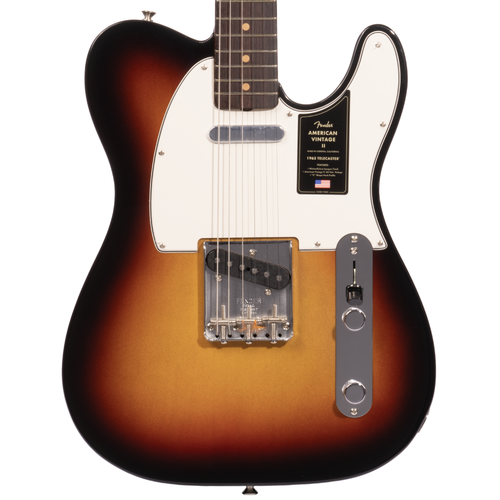 Fender American Vintage II 1963 Telecaster Electric Guitar, Rosewood, 3-Color Sunburst