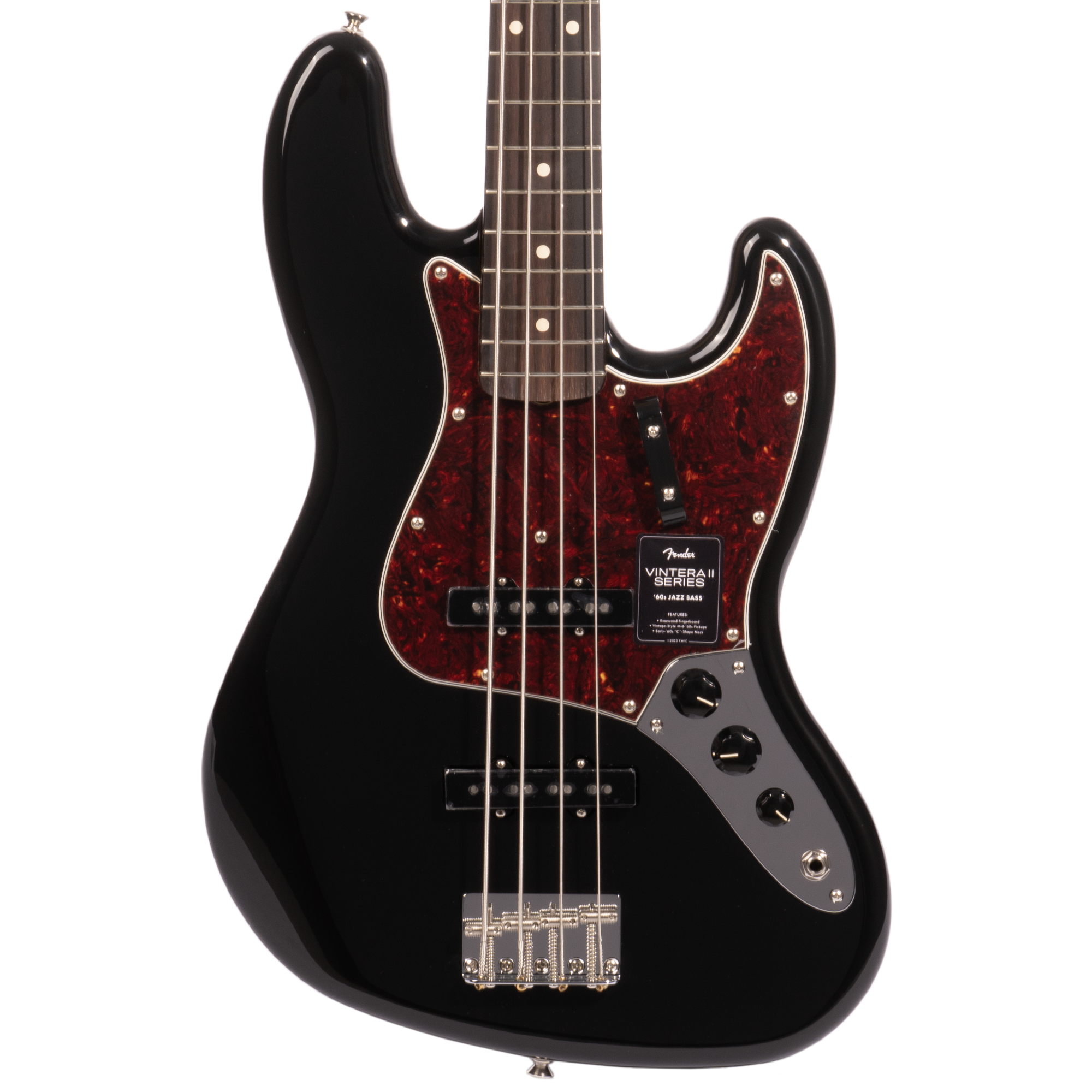 Fender Vintera II ‘60s Jazz Bass Guitar, Rosewood Fingerboard, Black