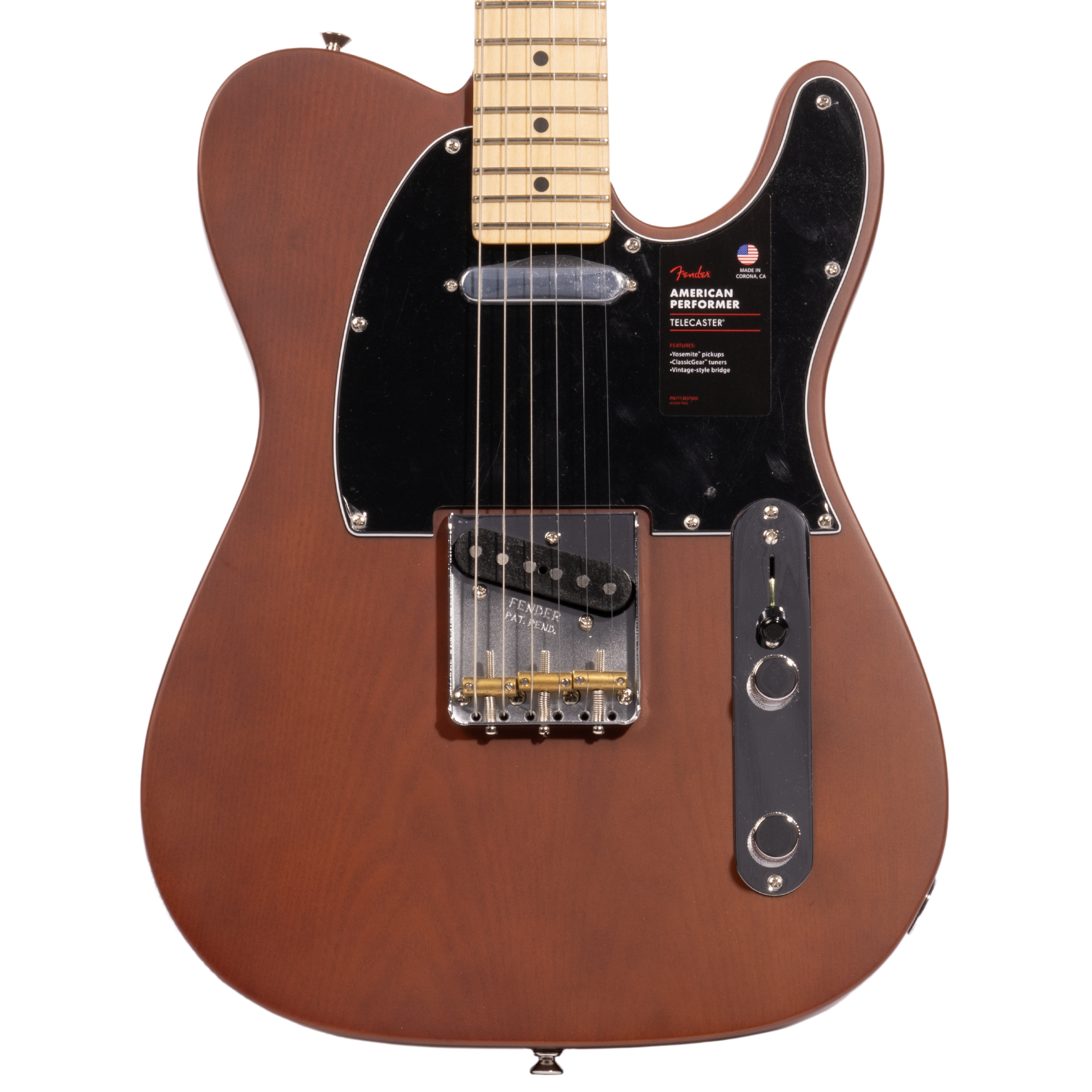 Fender Telecaster セミホロウボディ ブラウン　メキシコ Fender American Performer Telecaster Electric Guitar, Sassafras