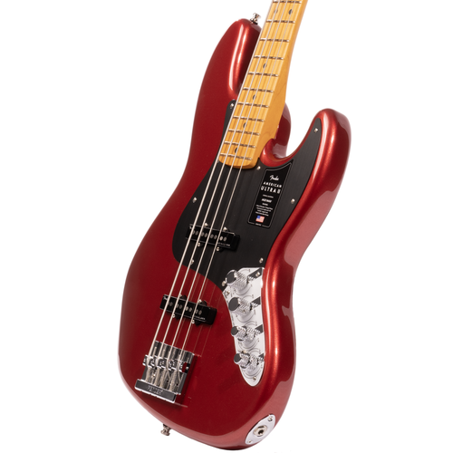 Fender American Ultra II Jazz Bass Guitar, Maple Fingerboard, Sinister Red