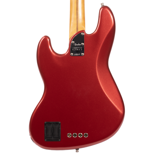 Fender American Ultra II Jazz Bass Guitar, Maple Fingerboard, Sinister Red