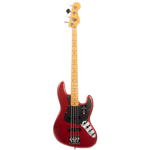 Fender American Ultra II Jazz Bass Guitar, Maple Fingerboard, Sinister Red
