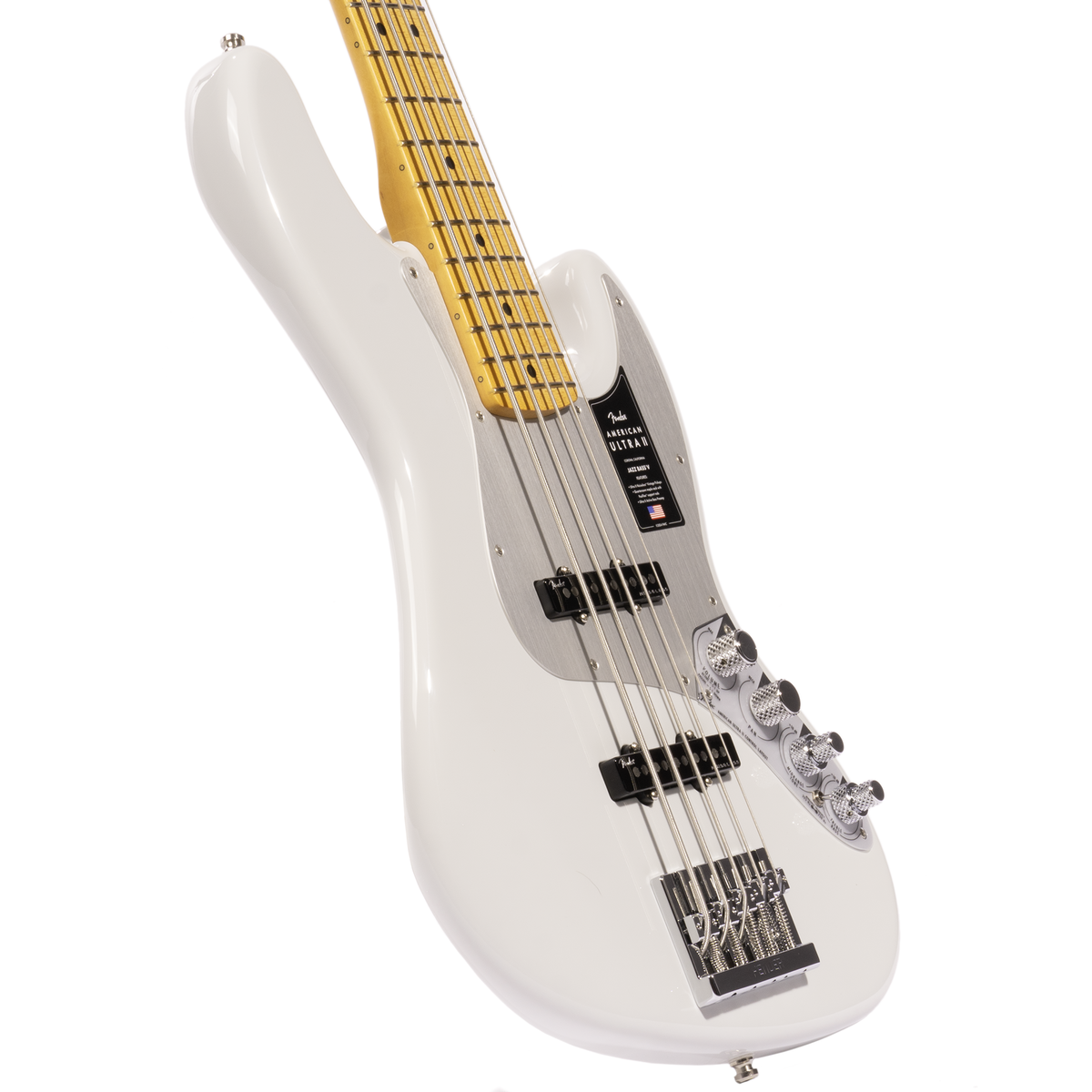 Fender American Ultra II Jazz Bass V Guitar, Maple Fingerboard, Avalanche