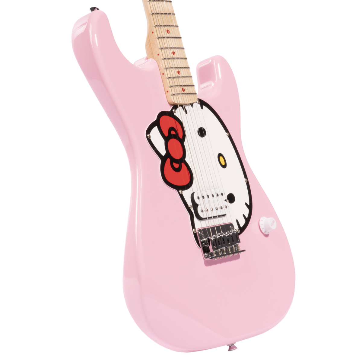 Squier Limited Edition Hello Kitty Stratocaster Electric Guitar, Maple Fingerboard, Pink