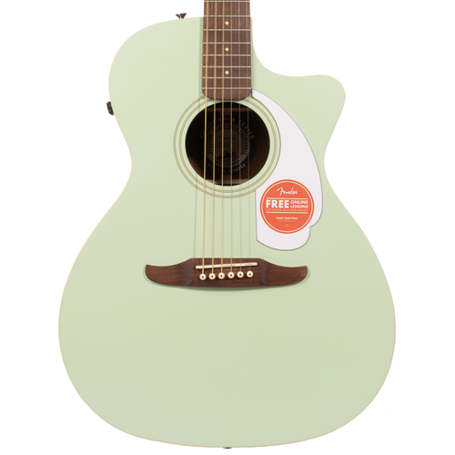Fender Newporter Player Acoustic-Electric Guitar, Walnut Fingerboard, Surf Green