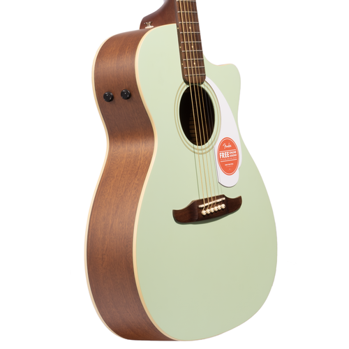 Fender Newporter Player Acoustic-Electric Guitar, Walnut Fingerboard, Surf Green