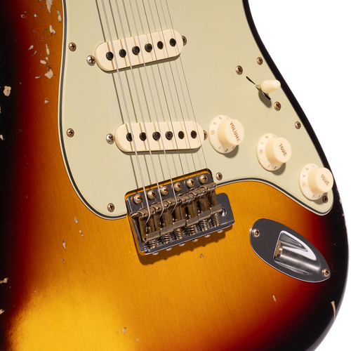 Fender Custom Shop '64 L-Series Stratocaster Heavy Relic, Aged Bleached 3-tone Sunburst