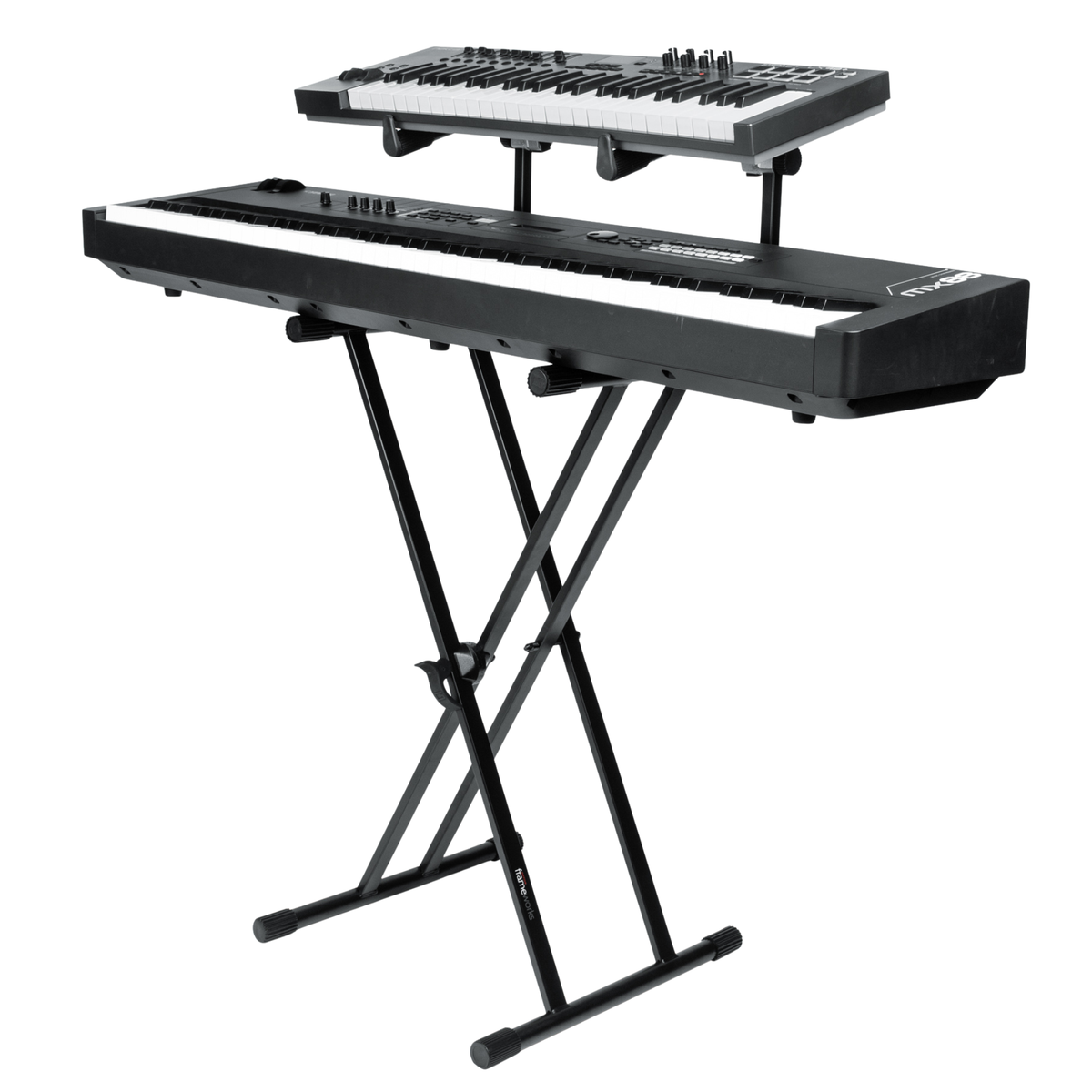 Gator Frameworks Deluxe 2 Tier X-Style Keyboard Stand, Black