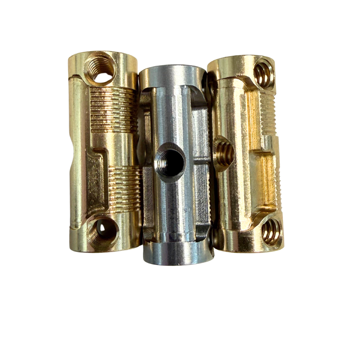 Music City Bridge Groove Master Saddles for Tele, Mixed (2 Brass / 1 SS), Polished