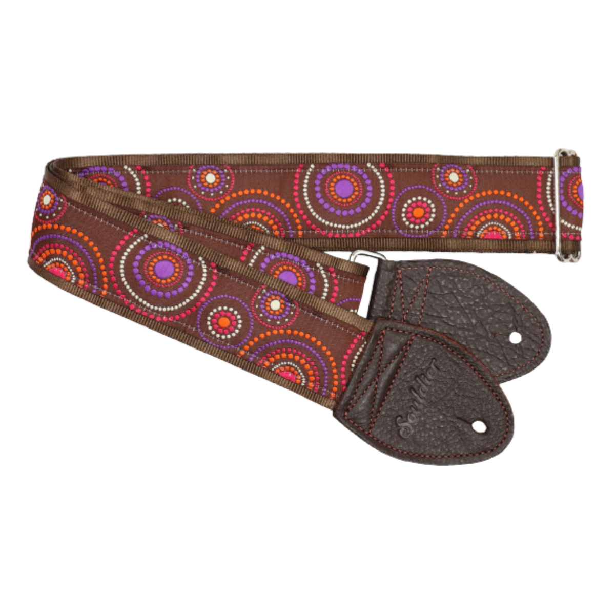 Souldier Crop Circles Guitar Strap, Brown