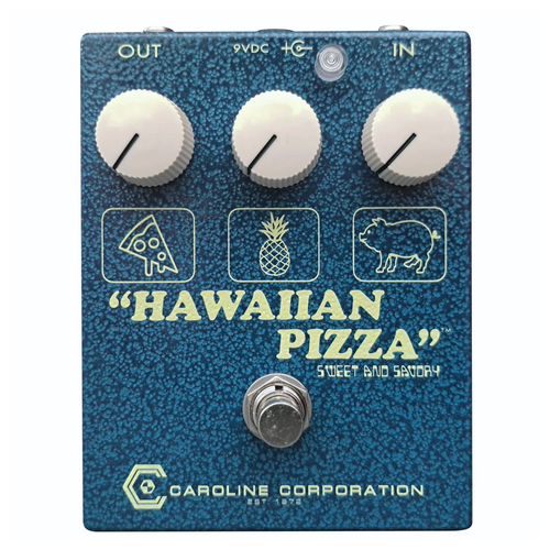 Caroline Limited Edition Hawaiian Pizza Fuzz Drive Effect Pedal, Hammered Blue