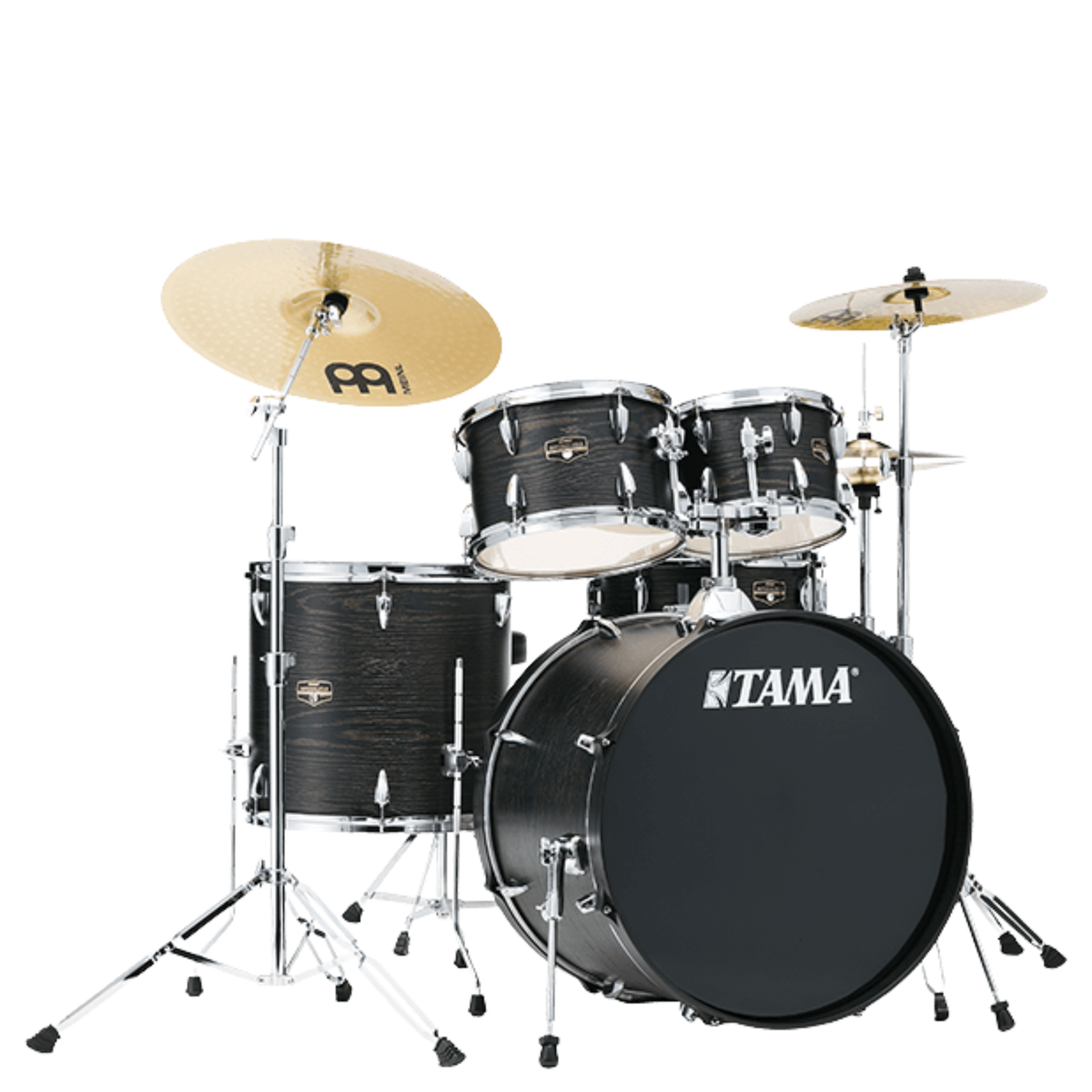 Tama Imperialstar 5-Piece Complete Kit w/Meinl HCS Cymbals, Black Oak Wrap