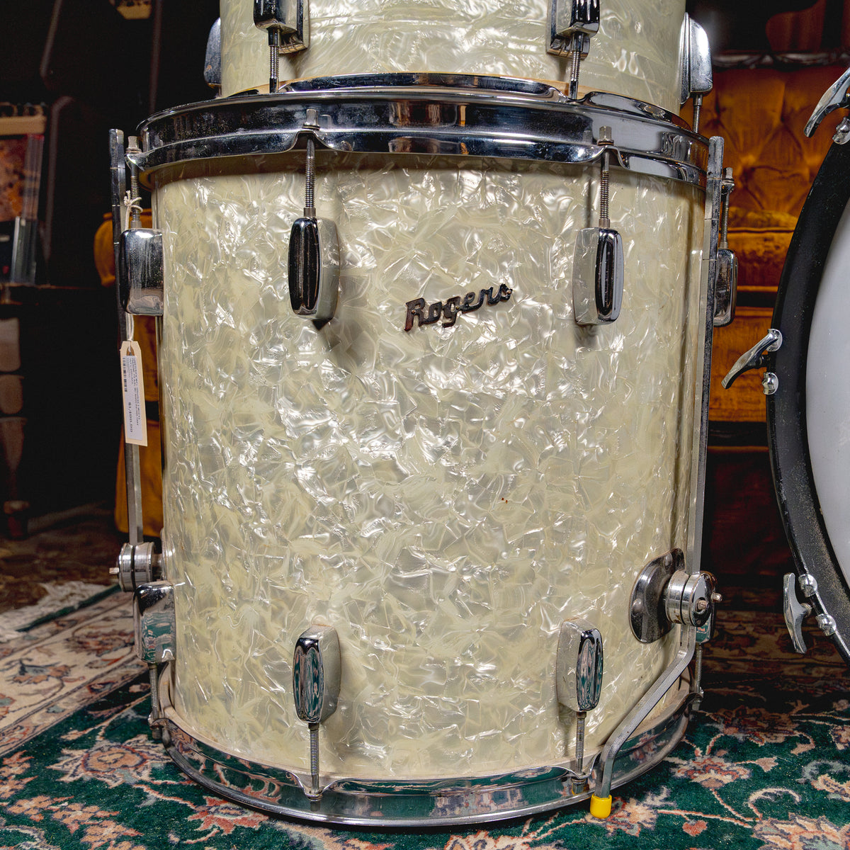 ‘50s WFL Drum Set, White Marine Pearl w/ Rogers Holiday Floor Tom and Hardware - Used